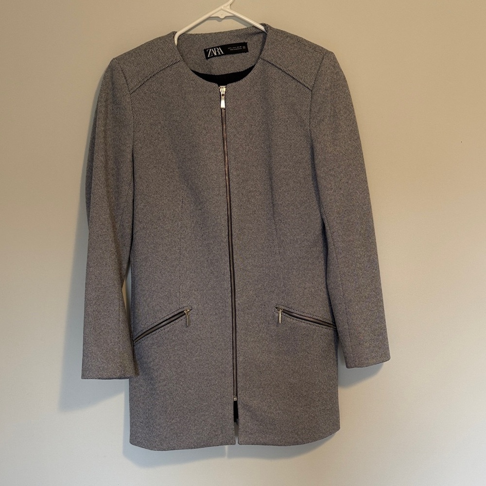 Zara Women's Classic Blue/Gray ZipperBlazer